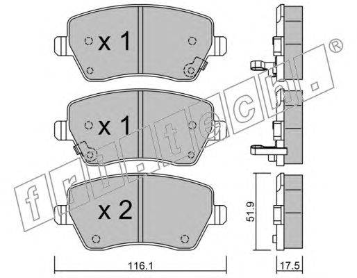 Комплект тормозных колодок, дисковый тормоз fri.tech. 501.2