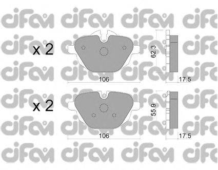 Комплект тормозных колодок, дисковый тормоз CIFAM 822-920-0