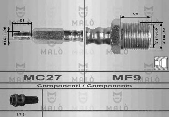 Тормозной шланг MALÒ 8366