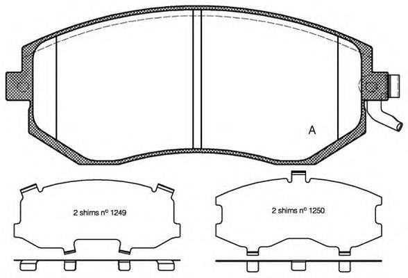 Комплект тормозных колодок, дисковый тормоз OPEN PARTS 23866