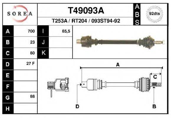 Приводной вал EAI T49093A