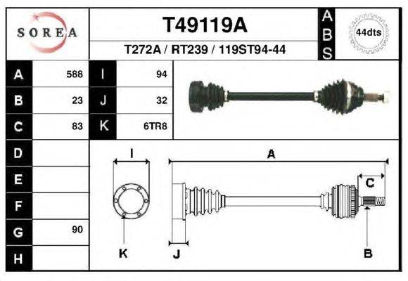 Приводной вал EAI T49119A