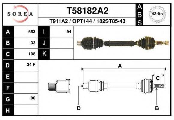 Приводной вал EAI T58182A2