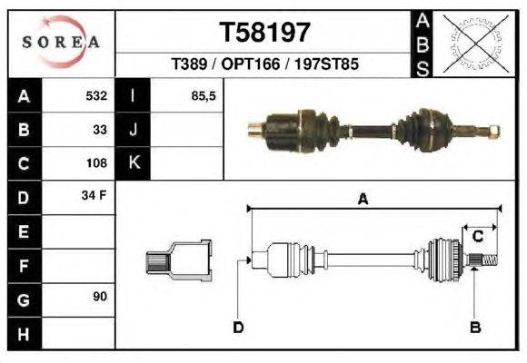 Приводной вал CEVAM 46105