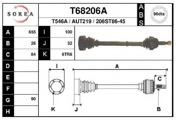 Приводной вал EAI T68206A