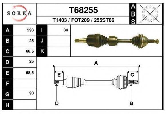 Приводной вал EAI T68255