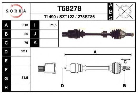 Приводной вал EAI T68278