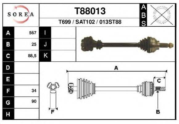 Приводной вал EAI T88013