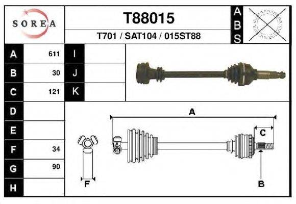 Приводной вал EAI T88015