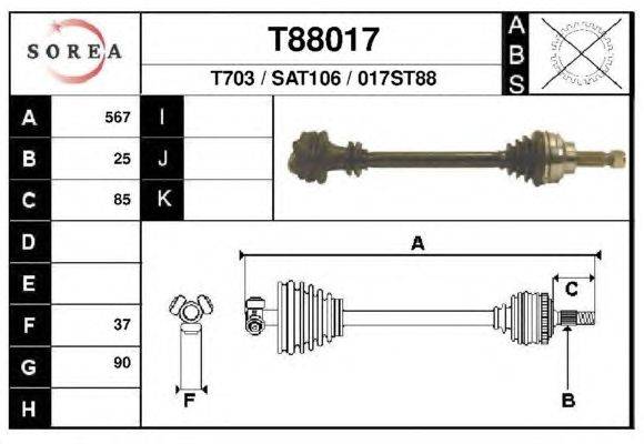 Приводной вал CEVAM 46407