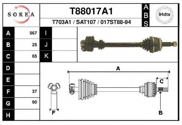 Приводной вал EAI T88017A1