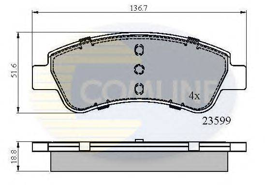 Комплект тормозных колодок, дисковый тормоз COMLINE CBP01525
