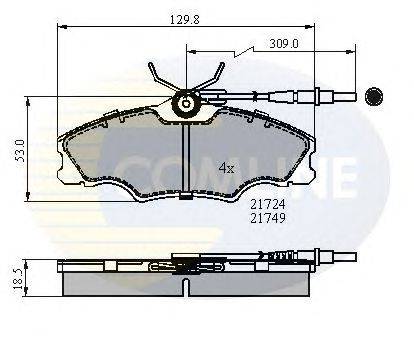 Комплект тормозных колодок, дисковый тормоз COMLINE CBP1433