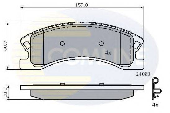 Комплект тормозных колодок, дисковый тормоз COMLINE CBP31202