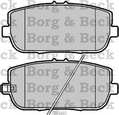 Комплект тормозных колодок, дисковый тормоз BORG & BECK BBP2252