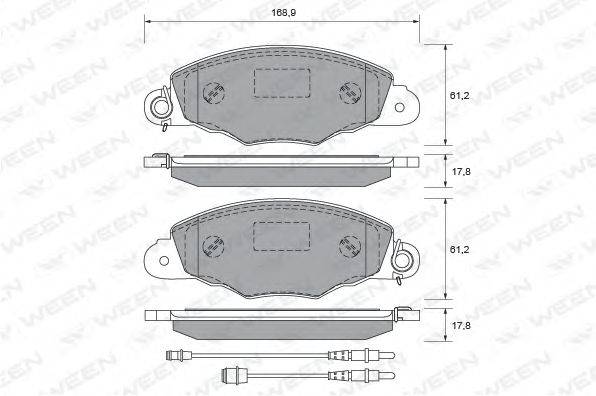 Комплект тормозных колодок, дисковый тормоз WEEN 151-1848