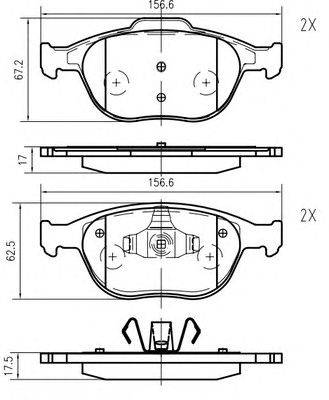 Комплект тормозных колодок, дисковый тормоз FORD 4387361