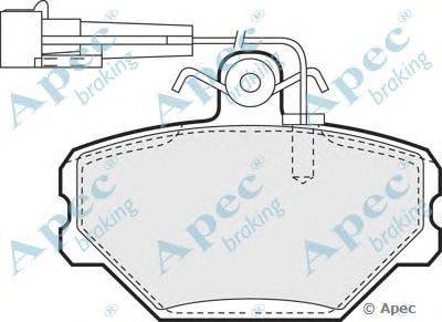 Комплект тормозных колодок, дисковый тормоз APEC braking PAD874