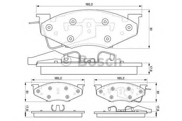 Комплект тормозных колодок, дисковый тормоз BOSCH 21807