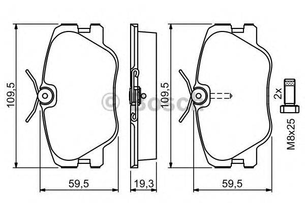 Комплект тормозных колодок, дисковый тормоз BOSCH 20941