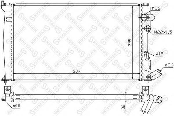 Радиатор, охлаждение двигателя STELLOX 10-25272-SX