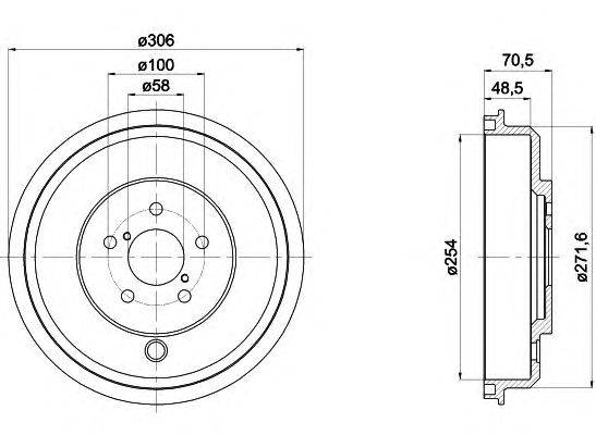 Тормозной барабан HELLA PAGID 8DT355301891