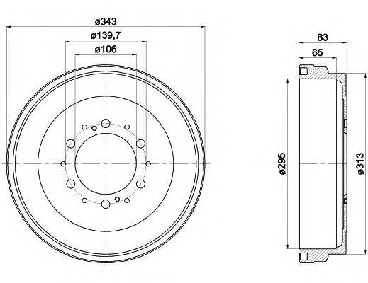 Тормозной барабан HELLA PAGID 8DT 355 301-911