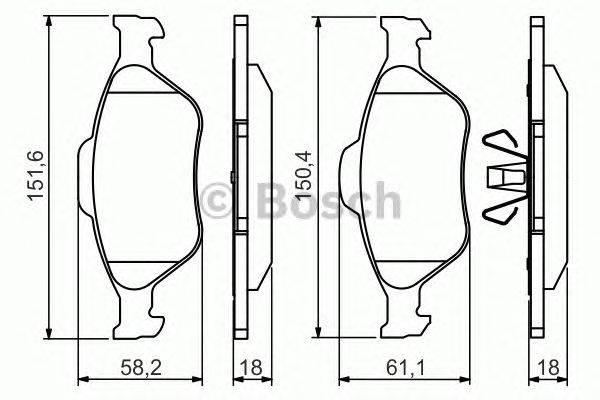 Комплект тормозных колодок, дисковый тормоз BOSCH 0 986 494 511