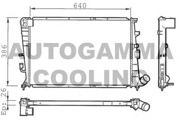 Радиатор, охлаждение двигателя AUTOGAMMA 100218