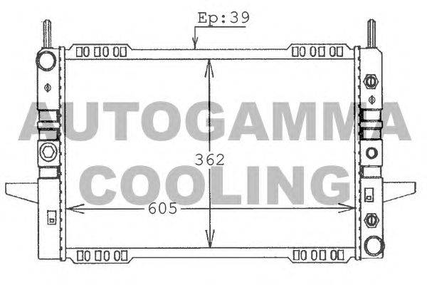 Радиатор, охлаждение двигателя AUTOGAMMA 100388
