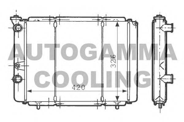 Радиатор, охлаждение двигателя AUTOGAMMA 100841