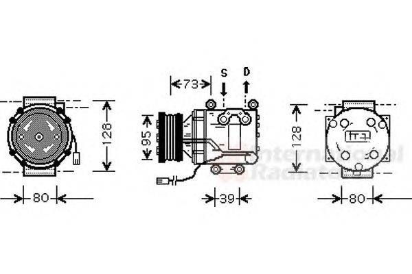 Компрессор, кондиционер VAN WEZEL 2700K170