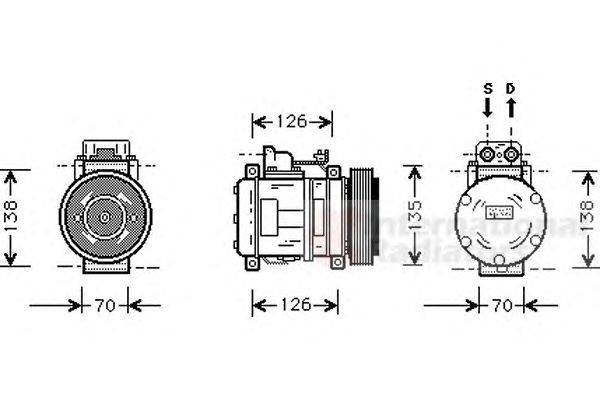 Компрессор, кондиционер VAN WEZEL 3000K054