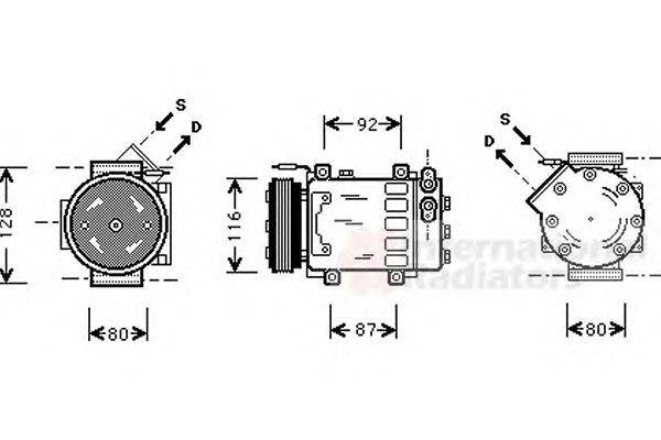 Компрессор, кондиционер VAN WEZEL 4300K079