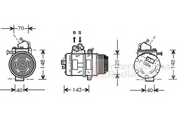 Компрессор, кондиционер VAN WEZEL 5300K003