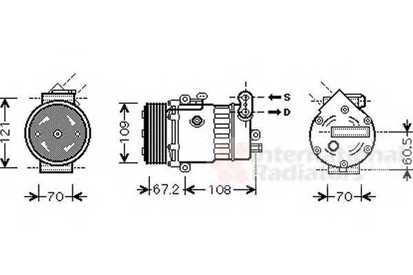 Компрессор, кондиционер VAN WEZEL 3700K483