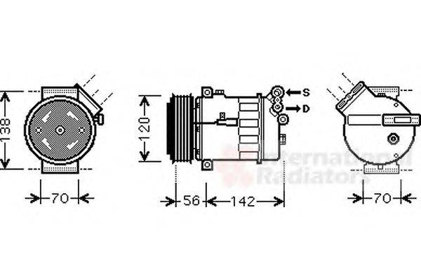 Компрессор, кондиционер VAN WEZEL 4700K067