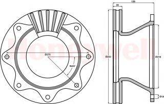 Тормозной диск BENDIX 567114B