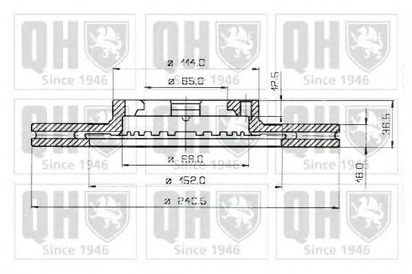 Тормозной диск QUINTON HAZELL BDC3814