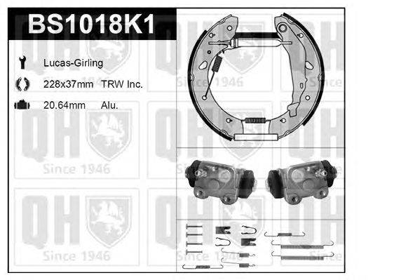 Комплект тормозов, барабанный тормозной механизм QUINTON HAZELL BS1018K1