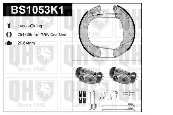 Комплект тормозов, барабанный тормозной механизм QUINTON HAZELL BS1053K1