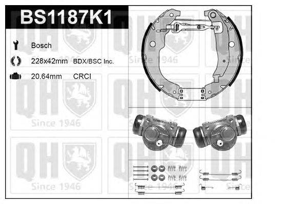 Комплект тормозов, барабанный тормозной механизм QUINTON HAZELL BS1187K1