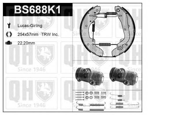 Комплект тормозов, барабанный тормозной механизм QUINTON HAZELL BS688K1