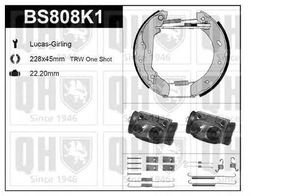 Комплект тормозов, барабанный тормозной механизм QUINTON HAZELL BS808K1