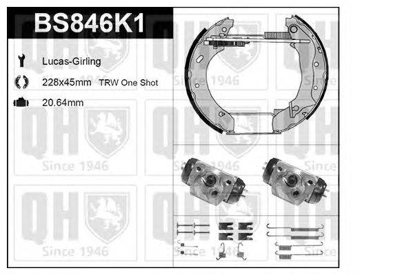 Комплект тормозов, барабанный тормозной механизм QUINTON HAZELL BS846K1