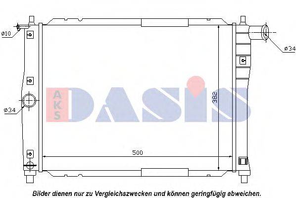 Радиатор, охлаждение двигателя AKS DASIS 510065N