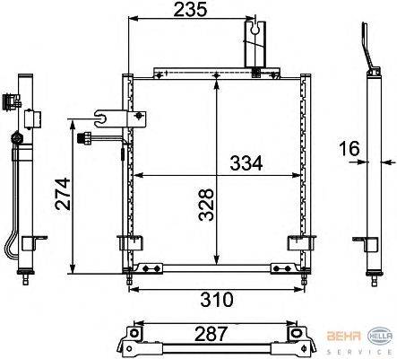 Конденсатор, кондиционер HELLA 8FC 351 303-731