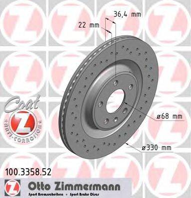 Тормозной диск ZIMMERMANN 100335852