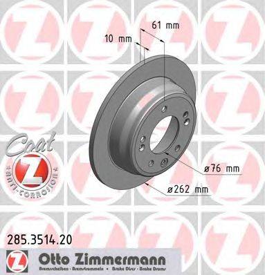 Тормозной диск ZIMMERMANN 285351420