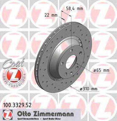 Тормозной диск ZIMMERMANN 100332952